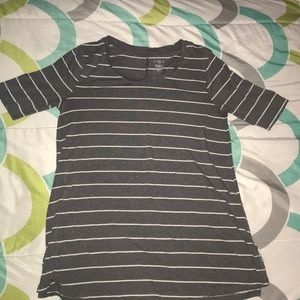 gray and white striped tunic